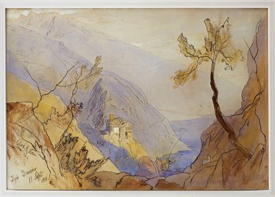 Il Monastero di San Dionigi, Monte Athos, 11 Settembre 1856 da Edward Lear