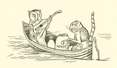 Il gufo e la gattina (incisione) da Edward Lear
