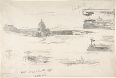 Vista di San Pietro, Roma da Edward Lear