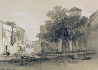 Vedute di Roma e dintorni: Via Porta Pinciana a Roma da Edward Lear