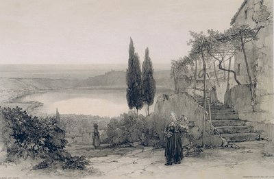 Vedute di Roma e dintorni: lago di Nemi da Edward Lear