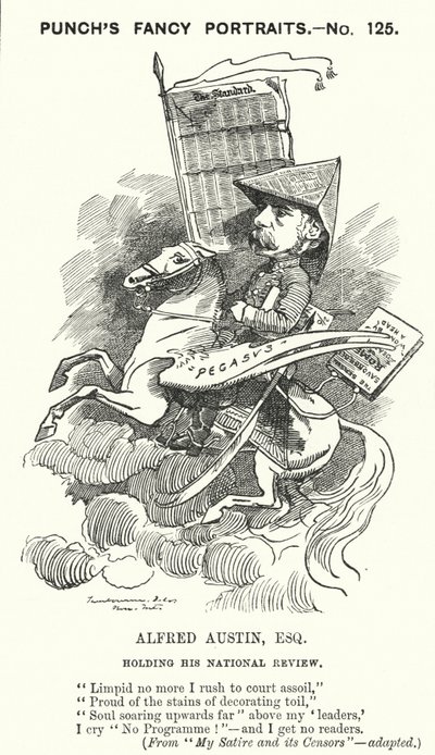 Alfred Austin, poeta inglese e redattore del National Review (incisione) da Edward Linley (after) Sambourne