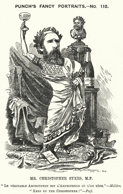 Cartone animato Punch: Christopher Sykes, politico conservatore inglese (incisione) da Edward Linley (after) Sambourne