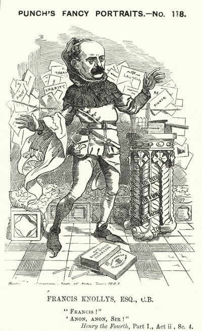 Francis Knollys, segretario privato del Principe di Galles (incisione) da Edward Linley (after) Sambourne