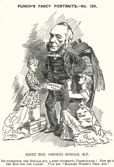 Cartone animato Punch: George Osborne Morgan, avvocato gallese e politico liberale da Edward Linley (after) Sambourne