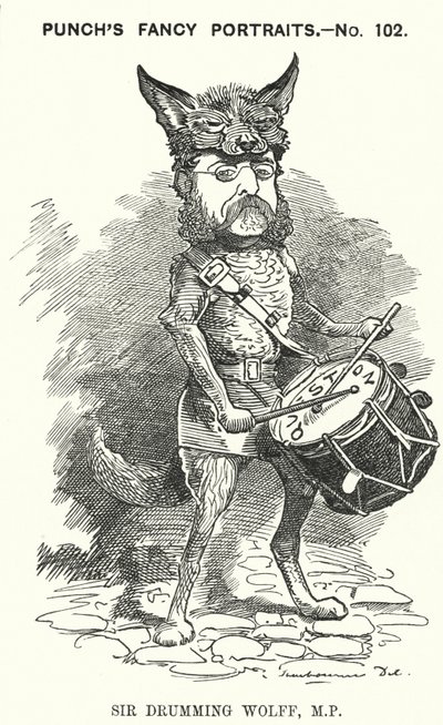 Cartone animato di Punch: Henry Drummond Wolff, politico conservatore inglese da Edward Linley (after) Sambourne