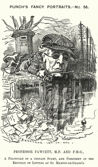 Cartone animato di Punch: Henry Fawcett, politico ed economista inglese (incisione) da Edward Linley (after) Sambourne