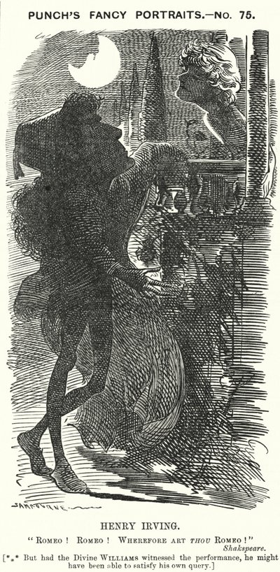 Cartone animato Punch: Henry Irving, attore inglese da Edward Linley (after) Sambourne