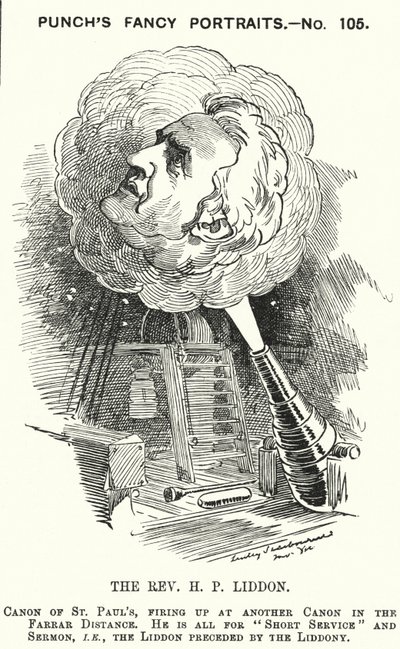 Cartone animato Punch: Henry Liddon, teologo inglese da Edward Linley (after) Sambourne