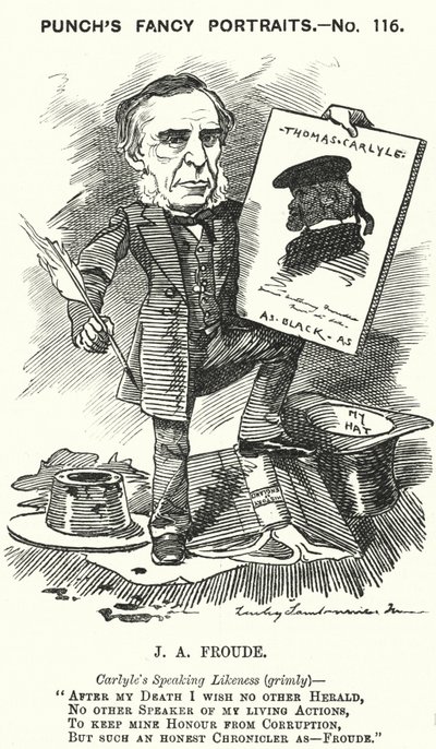 Cartone animato Punch: James Anthony Froude, storico, romanziere e biografo inglese da Edward Linley (after) Sambourne