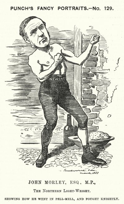 Cartone animato di Punch: John Morley, politico liberale inglese (incisione) da Edward Linley (after) Sambourne