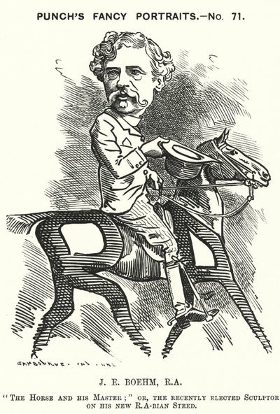 Cartone animato di Punch: Joseph Edgar Boehm, scultore inglese da Edward Linley (after) Sambourne