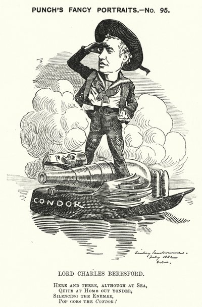 Cartone animato Punch: Lord Charles Beresford, ammiraglio anglo-irlandese e politico conservatore (incisione) da Edward Linley (after) Sambourne