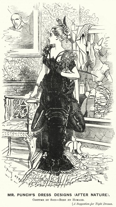 Cartone animato Punch: I Disegni di Abiti di Mr Punch (Dopo Natura) - abito aragosta da Edward Linley (after) Sambourne