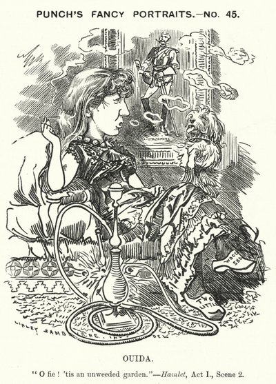 Ouida (Maria Louise Rame), romanziera inglese (incisione) da Edward Linley (after) Sambourne