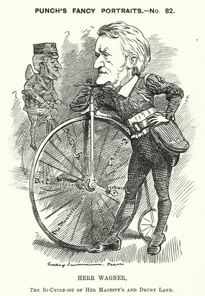 Cartone animato Punch: Richard Wagner, compositore tedesco da Edward Linley (after) Sambourne