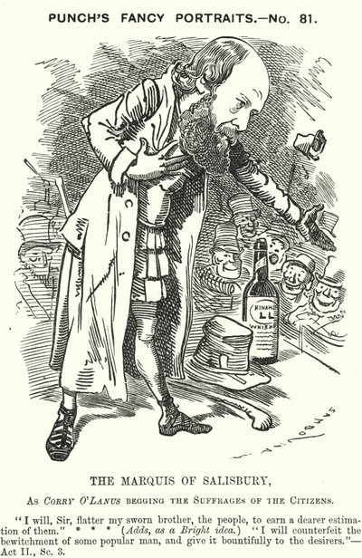 Robert Gascoyne-Cecil, 3º Marchese di Salisbury, politico conservatore inglese (incisione) da Edward Linley (after) Sambourne