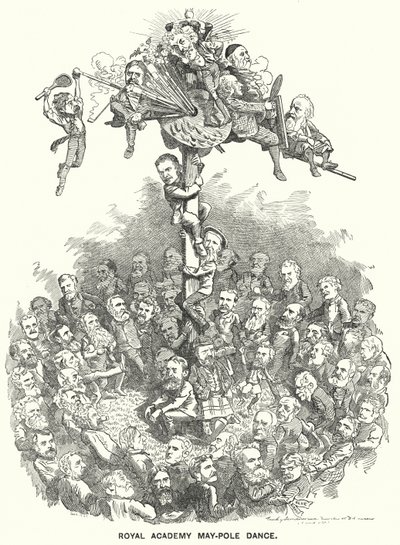 Danza del palo di maggio della Royal Academy (incisione) da Edward Linley (after) Sambourne