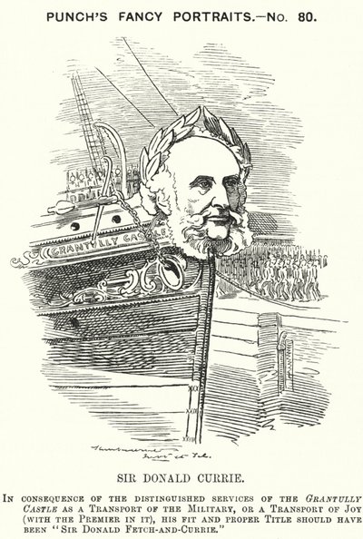 Sir Donald Currie, armatore, politico e filantropo scozzese (incisione) da Edward Linley (after) Sambourne