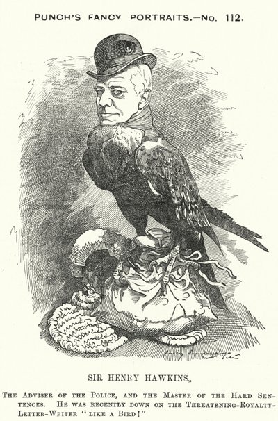 Cartone animato di Punch: Sir Henry Hawkins da Edward Linley (after) Sambourne