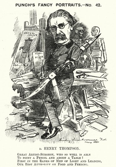 Cartone animato di Punch: Sir Henry Thompson, chirurgo inglese da Edward Linley (after) Sambourne