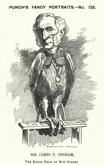 Cartone animato Punch: Sir James Taylor Ingham, avvocato e magistrato inglese (incisione) da Edward Linley (after) Sambourne