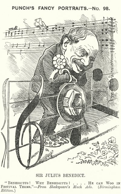 Cartone animato Punch: Sir Julius Benedict, compositore e direttore d