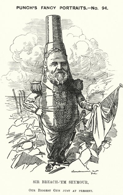 Cartone animato Punch: Sir Michael Seymour, ammiraglio britannico da Edward Linley (after) Sambourne