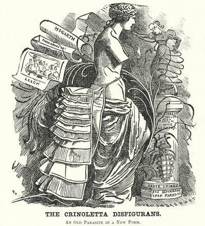 Cartone animato di Punch: La Crinoletta Disfigurans da Edward Linley (after) Sambourne