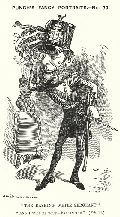 Cartone animato di Punch: William Ballantine, Serjeant-at-Law inglese da Edward Linley (after) Sambourne