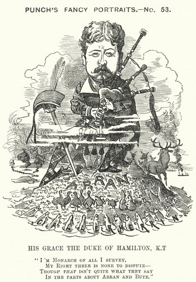 Cartone animato Punch: William Douglas Hamilton da Edward Linley (after) Sambourne