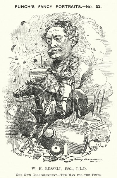 William Howard Russell, giornalista irlandese e corrispondente di guerra (incisione) da Edward Linley (after) Sambourne