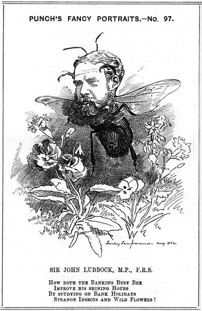 John Lubbock, primo Barone Avebury, banchiere, archeologo, naturalista e politico inglese, 1882 da Edward Linley Sambourne