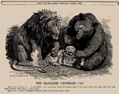 Il gatto necessario innocuo. Punch, 2 ottobre 1907 da Edward Linley Sambourne