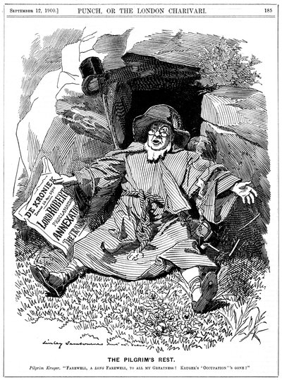 Il Riposo dei Pellegrini, caricatura di Paul Kruger, politico sudafricano da Edward Linley Sambourne