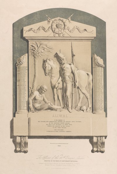 Memoriale di Aliwal, Cattedrale di Canterbury, circa 1848 da Edward M. Richardson