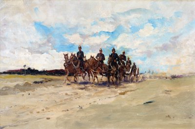 Artiglieria reale, una squadra di cannoni da campo in marcia, 1897 da Edward Matthew Hale