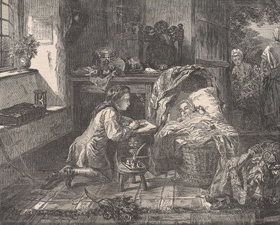 Il primo sforzo artistico di Benjamin West, da Illustrated London News da Edward Matthew Ward