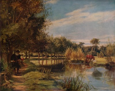 Izaak Walton che pesca: Una giornata estiva sulle rive del Colne, 1938 da Edward Matthew Ward