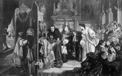 Re Giacomo II 1633-1701 riceve notizie dello sbarco del Principe d