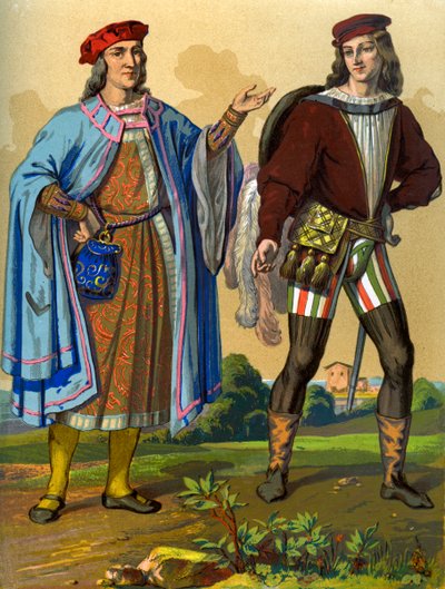 Un cortigiano inglese del 1450 e un gentiluomo inglese del 1500 da Edward May