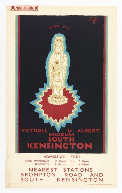 Poster, Victoria and Albert Museum, per London Underground, 1921 da Edward McKnight Kauffer