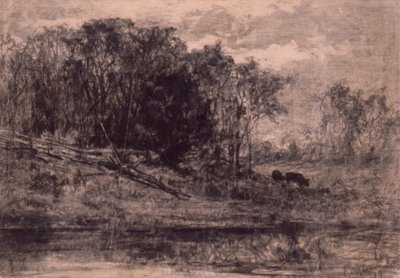 Mucche nella foresta da Edward Mitchell Bannister