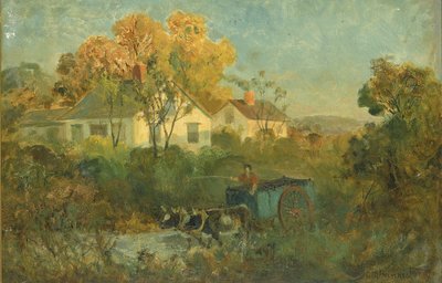 La piscina per bere (uomo in carro con buoi alla piscina) da Edward Mitchell Bannister