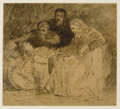 Tre figure, donne a letto (#66), c. 1880s da Edward Mitchell Bannister