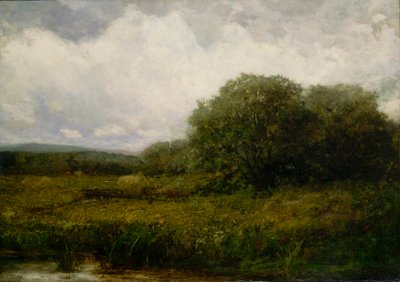 Senza titolo (paesaggio con buoi e carro di fieno che attraversano il ponte) da Edward Mitchell Bannister