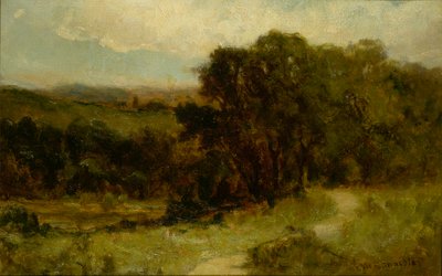 Senza titolo (paesaggio con strada vicino a ruscello e alberi) da Edward Mitchell Bannister