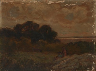 Paesaggio Senza Titolo con Due Donne Distese su Rocce da Edward Mitchell Bannister