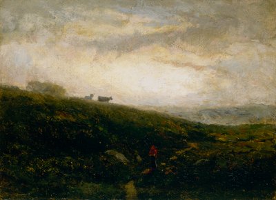 Mucche senza titolo che scendono dalla collina, 1881 da Edward Mitchell Bannister