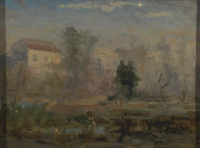 Paesaggio senza titolo con casa sullo sfondo da Edward Mitchell Bannister